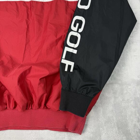 Polo Golf Ralph Lauren Windbreaker Pullover Red Black Men Size S Mesh Lined Prep - Picture 7 of 9